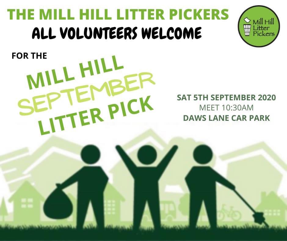Come along and join the NW7 Litter Pickers this month there’s a very special surprise for all volunteers who come along to help 
Saturday 5th September @ Daws Lane Car Park, Mill Hill
#millhill #keepmillhilltidy <a href="/BarnetCouncil/">Barnet Council</a>