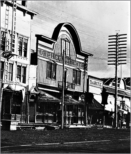 [31/150] #MacBrideMinutes, Orpheum Theatre
The Orpheum Theatre, onced owned by "Klondike" Kate, was once known for hosting the dance hall girls of the klondike. During those times, the theatre would be packed with prospectors who filled the stage with gold dust.