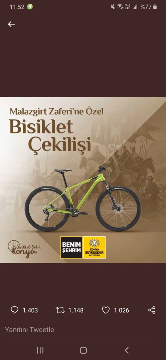 Haydar_ozcan's tweet photo. @u_ibrahim_altay Bisiklet Şehri Konya https://t.co/s9dU8q402E