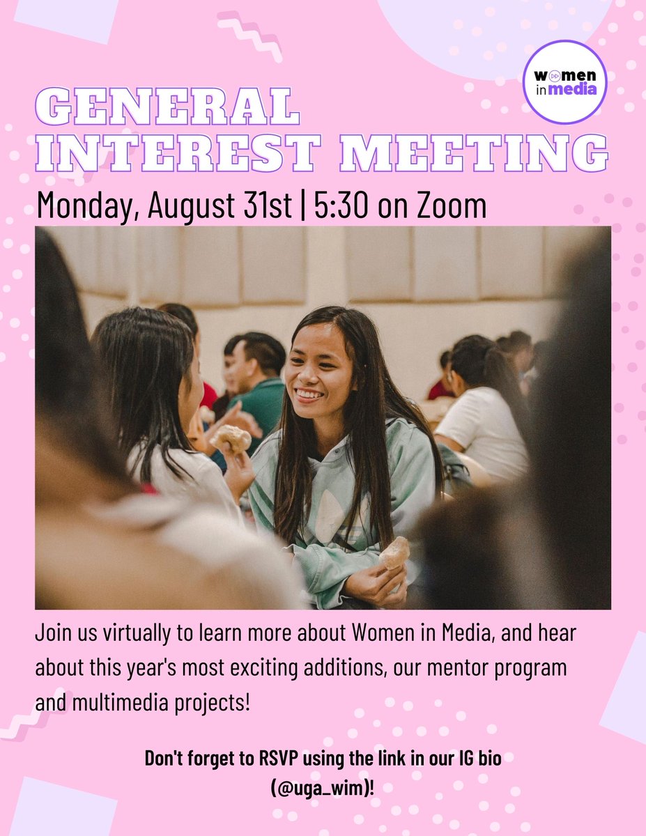 We can’t wait to see all your lovely faces on Zoom this upcoming Monday, August 31st for our General Interest meeting! You can  RSVP right now with the link in our bio. See you Monday!

#wim #uga #ugagrady #athens #gradygirlgang #uga23 #uga2023 #uga2024 #uga24