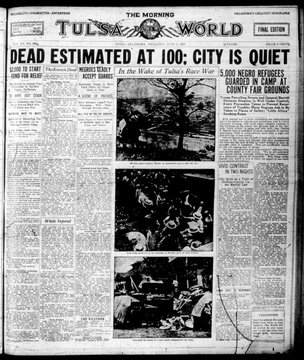 Turing the Tulsa race massacre, National Guardsmen as well as local police and government officials, joined forces with white supremacists to arrest Black residents, burn down Black-owned businesses and murder more than 150 Black Tulsans.