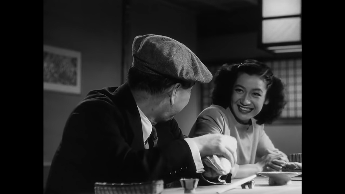 Again Ozu uses his staggered two shot here, and we get our first good look at Onodera. I am a big fan of the shot selection for this sequence – it’s a layout only Ozu would do yet it’s not at all flashy the way most distinctive styles are.