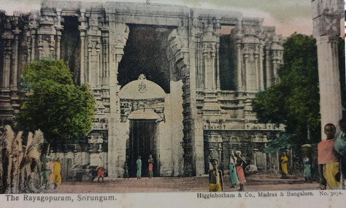 __Interfaith__'s tweet photo. For followers with an interest in #India, here is a #postcard of the #Rayagopuram #Srirungum / #Rajagopuram #Srirangam. I think it is the Sri #RanganathaswamyTemple in the neighbourhood of #Tiruchirappalli, #TamilNadu. The #postcard could be 100 years old!
#IFMPC #deltiology https://t.co/rvjafYkgKx