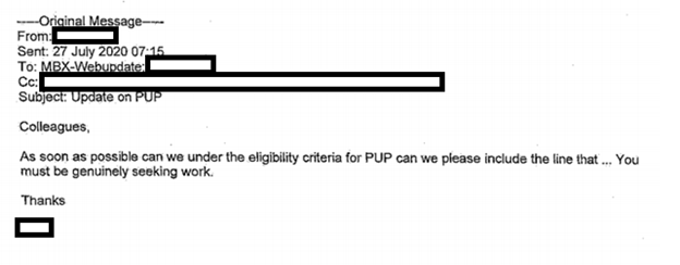 Unfortunately, the mystery has not really been solved. We do however, discover that at 7.15am on July 27 – the day after the Tánaiste’s RTÉ appearance, the following email was sent. I am redacting names of the officials:
