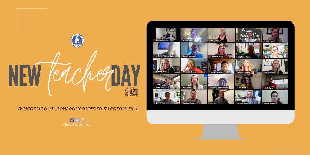 This AM, we welcomed 76 educators to #TeamPUSD during (virtual) New Teacher Day 👋 The 2020-21 school year is right around the corner &amp; will look different. But we're confident that our newest teachers will create culture &amp; conditions to support our world class learners. #excited