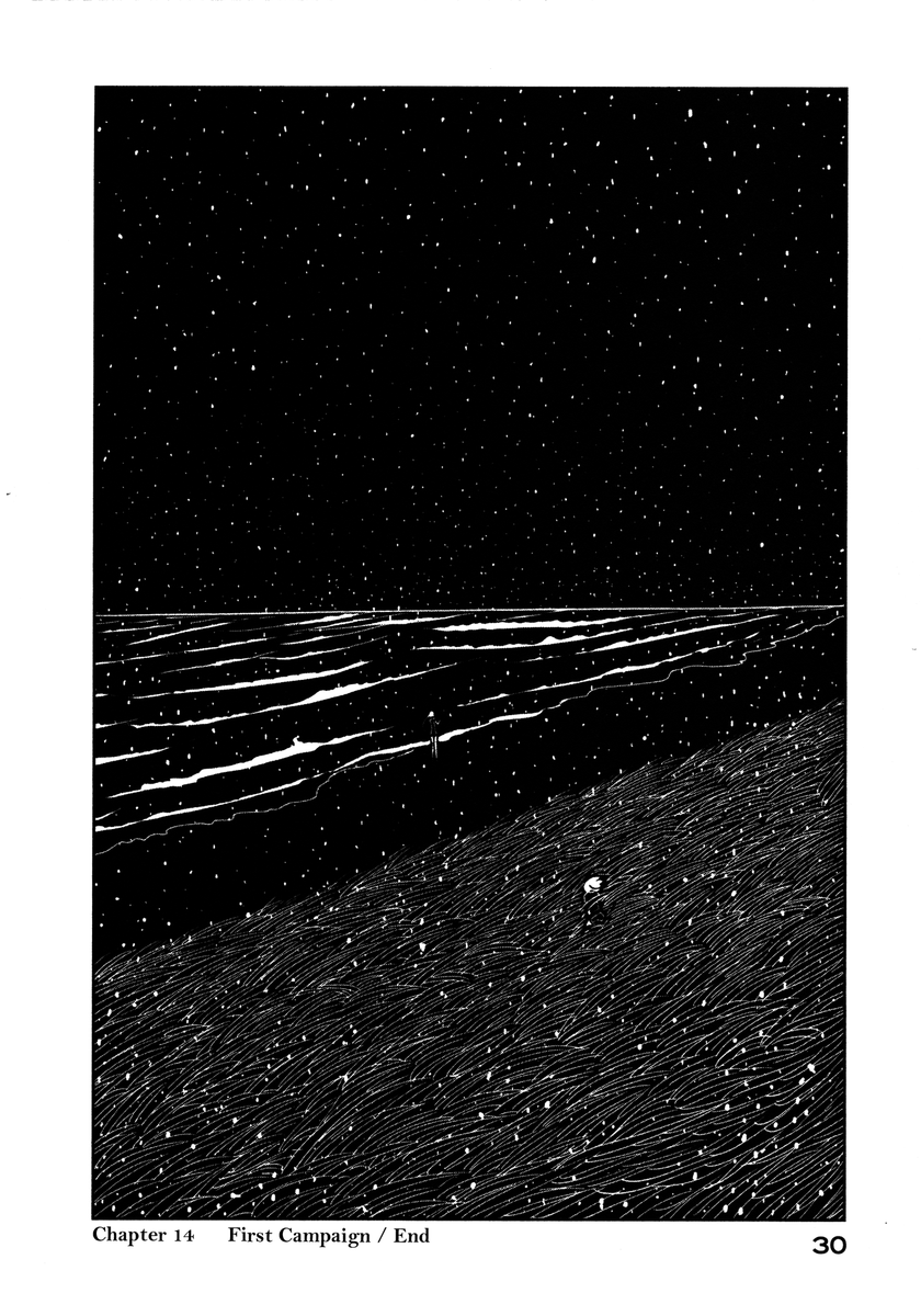 There are some panels when you see the characters alonewondering in what seems like an endless field.Doing their duty.looking out for the moon people.