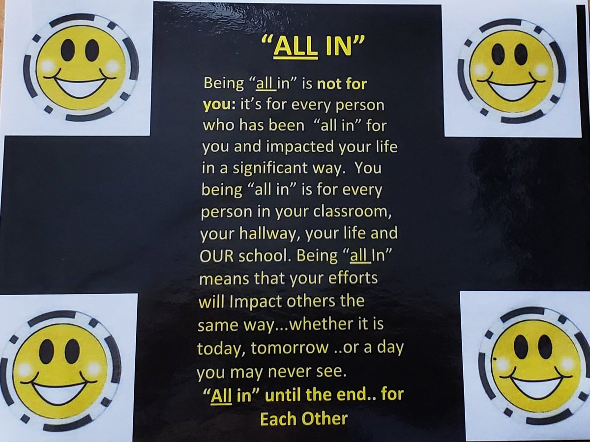 My theme and my challenge to ALL of you out there this school year. Will you be All In?