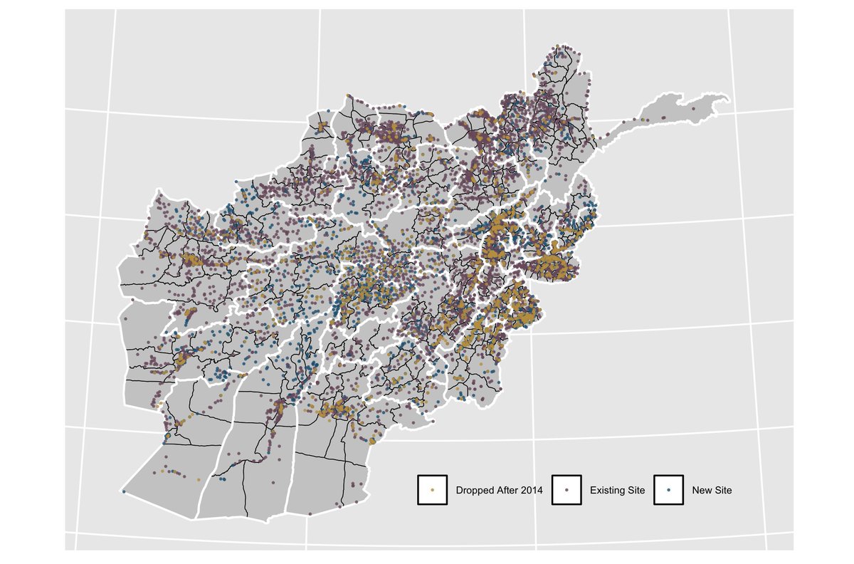 Using a combination of methods, I was able to match 2014 polling centers to 2018-19 polling centers, allowing me to identify which centers were closed or newly created for 2018-19, and to compare changes in candidate performance at the center level.