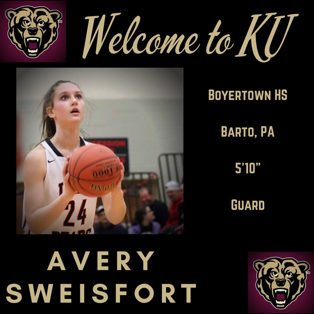 Welcome to the den, Class of 2024! Excited to introduce the new additions to the Kutztown University Women’s Basketball Team! Please welcome, from right here in Berks county and Boyertown HS, @asweisfort #KUWB 🐻🏀