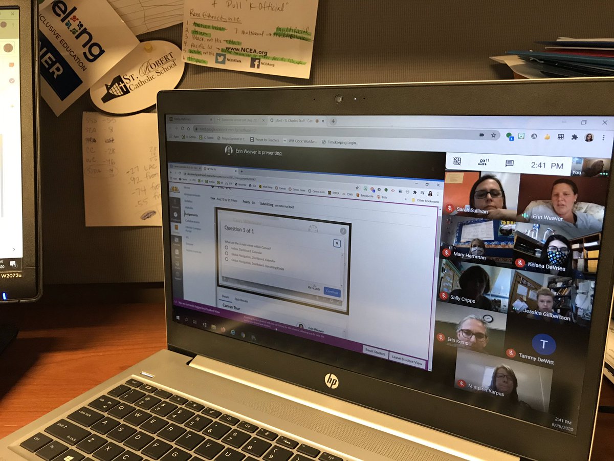 JillAnnable's tweet photo. Reminding @Stcharlesgrnvl Ts they are too hard on themselves as they prep to launch @CanvasLMS to parents. Ss in-person are doing well! Day 6 @dogrschools #WeGotThis #LoveMyCatholicSchool https://t.co/BNcIL3T2SB