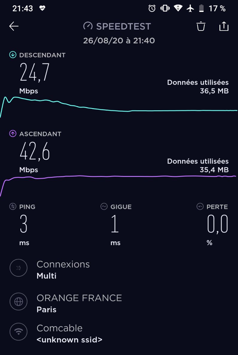GARNIER_Willy's tweet photo. La vitesse de ma connexion wifi via le réseau de ma box internet vs le wifi du @Honor_FR #HonorRouter3 😲
La connexion est plus rapide, mais on capte aussi le réseau de plus loin. Pratique quand on a une grande maison ou un jardin dans lequel on aime avoir le wifi sans galérer. https://t.co/a3mQLIOAmu