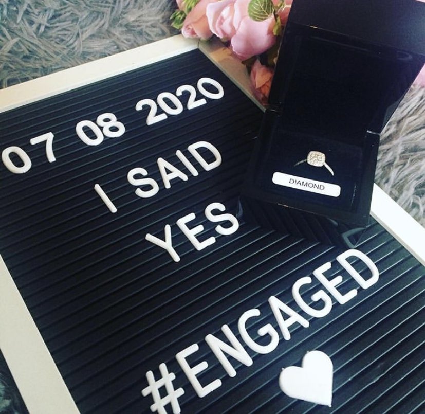 Choose one: engagement announcement to post on social media