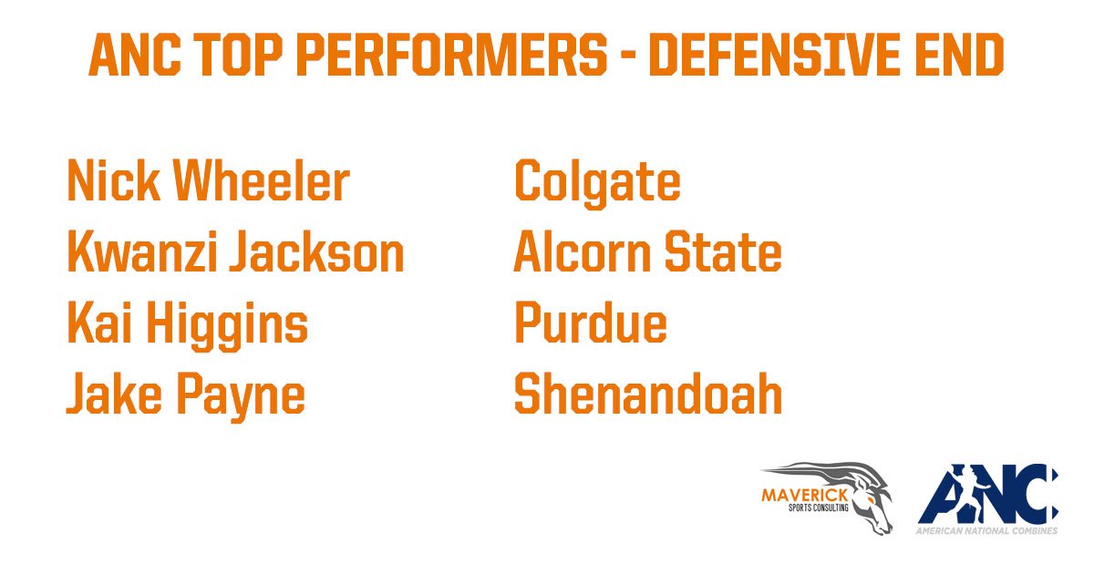 ANCcombines's tweet image. The @mav_sports ANC top Defensive End performers #ANCcombines #Mavsports