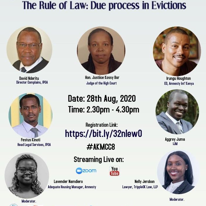 Heey guys another webinar discussion is here...join this  friday to learn about the due process of law in evictions from the various legal minds that will be there..sign up link @allkenyanmoot  @RamarOmar @alimaht11 bit.ly/32nIewO
