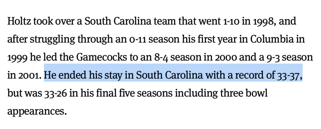 Lou Holtz up. If we’re going off head coaching records here, I think South Carolina could be in play for the Dems.  @LindseyGrahamSC  @harrisonjaime