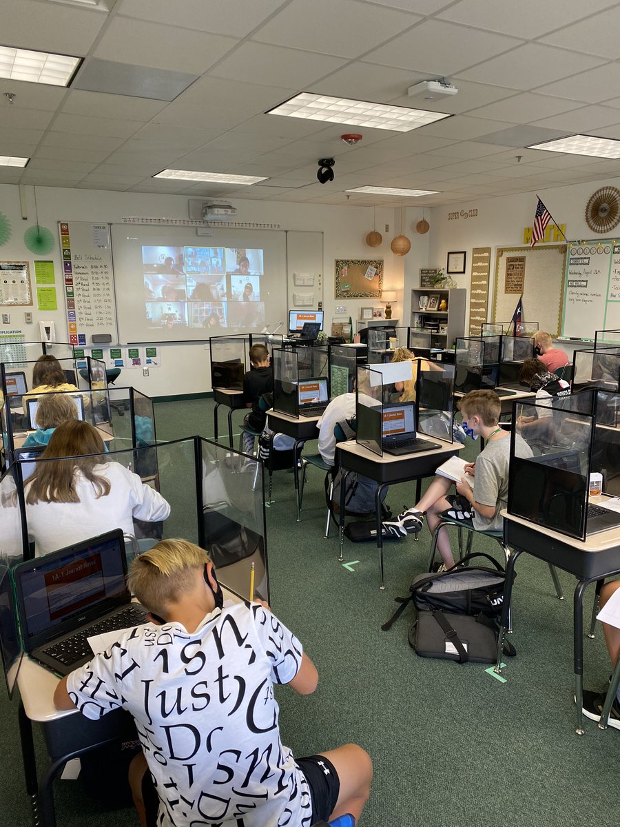 This is what teaching virtual students and digital students looks like in my classroom! We are off to a great start! #dragonstrong <a href="/EubanksDragons/">Eubanks Intermediate</a>