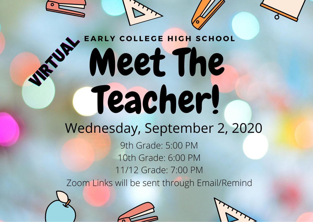 Attentenion #OwlNation ! Join us for Meet The Teacher on September 2, 2020! 
9th Grade: 5:00 PM
10th Grade: 6:00 PM
11th/12th Grade: 7:00 PM