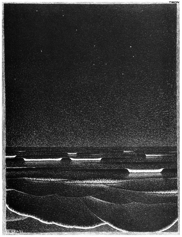 Phosphorescent Sea, 1933, M.C. Escher