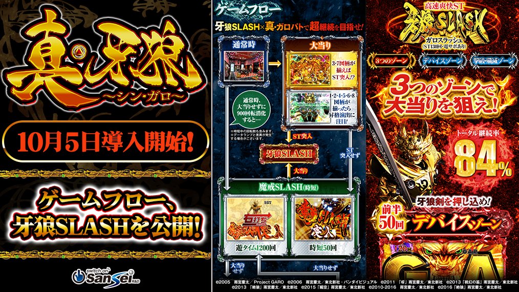 公式 パチプラス By Sansei R D Twitterissa P真 牙狼 10月5日より全国導入開始 ゲームフロー 牙狼slashページを公開 T Co 0aawtnijre 公式 パチプラス By Sansei R D Twitterissa P真 牙狼 10月5日より全国導入開始 ゲームフロー 牙狼slashページを公開 T Co 0aawtnijre