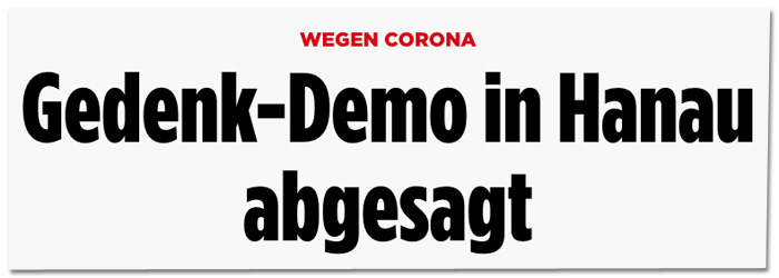 Die <a href="/BILD/">BILD</a>-Redaktion, wenn eine Demo gegen die Corona-Maßnahmen der Bundesregierung verboten wird: 😡🤯🤬

Die <a href="/BILD/">BILD</a>-Redaktion, wenn eine Demo zum Gedenken an die Opfer eines rassistischen Anschlags verboten wird: 🥱

Dazu: bildblog.de/123559/ploetzl…