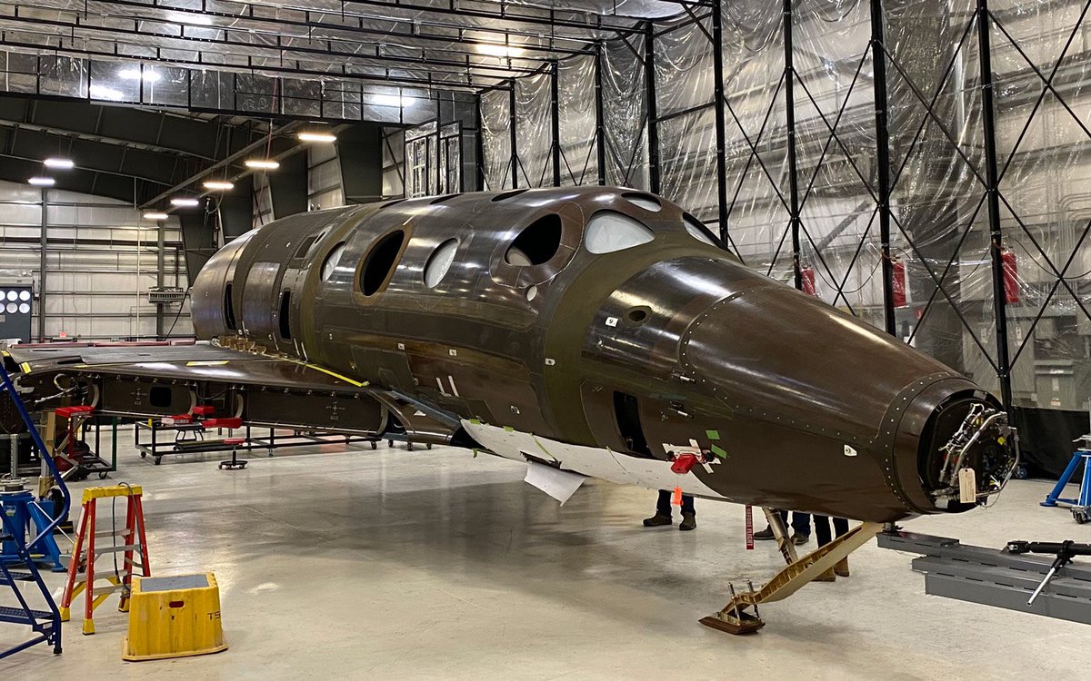 Preparing for a big moment in our FAITH hangar. The second spaceship we’re building for <a href="/VirginGalactic/">Virgin Galactic</a> is ready to have its livery applied. It’s a joy to work on this vehicle and we’re excited for it to get its fresh look.