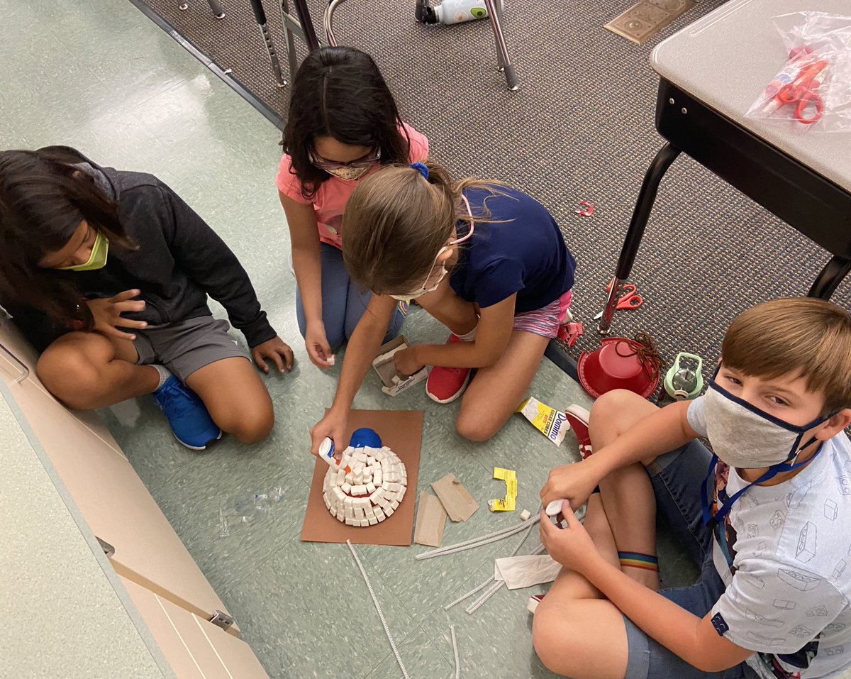 Today our class used what we read about Inuits in a STEM challenge to create igloos using a variety of materials.