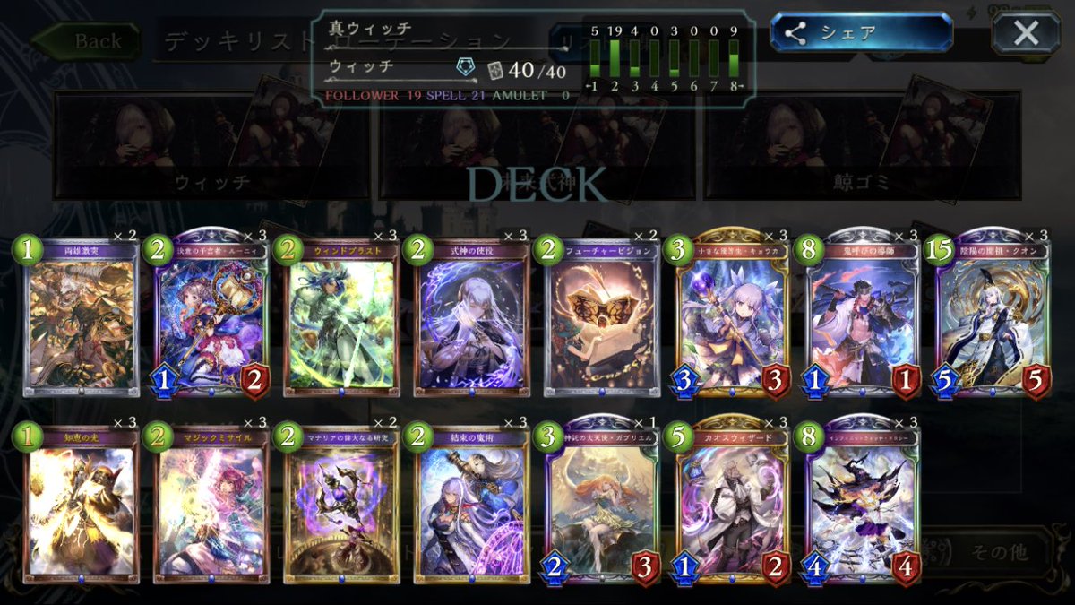 運命の神々 ローテーション ウィッチ シャドウバース連勝まとめ