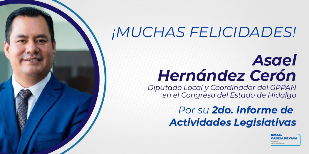 Envío felicitación a mi amigo el Diputado <a href="/AsaelHC82/">Asael Hernández Cerón</a>, por su Segundo Informe de Actividades Legislativas. Enhorabuena, que sigas trabajando por lo mejor para Hidalgo.

#QuédateEnCasa
#JuntosSomosTamaulipas
#Tamaulipas #Mx