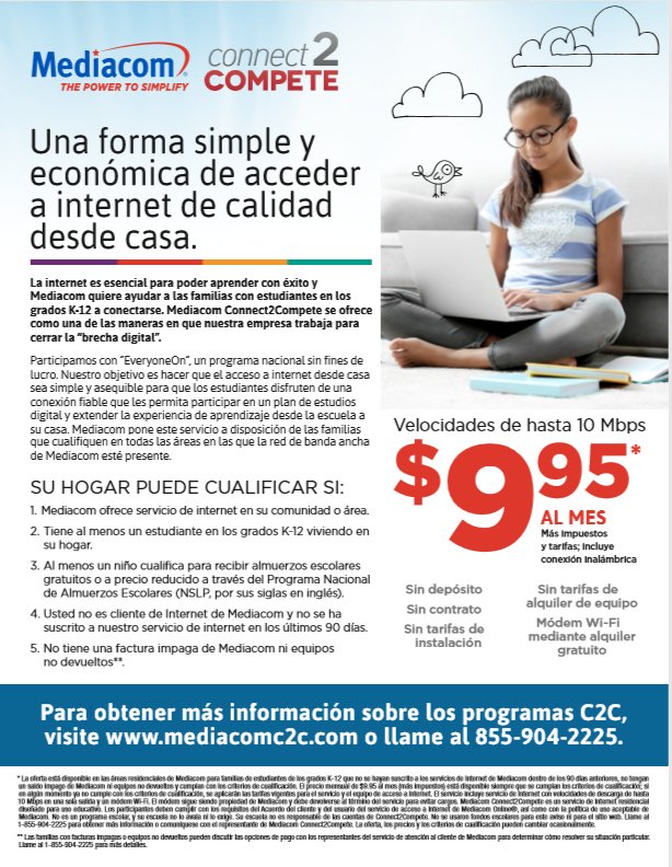 LovejoyCruisers's tweet photo. ¿Sabías que Mediacom se ha asociado con las escuelas para asegurarse de que todos tengan un acceso asequible a Internet? Aprende más aquí. https://t.co/zmpNSORitG