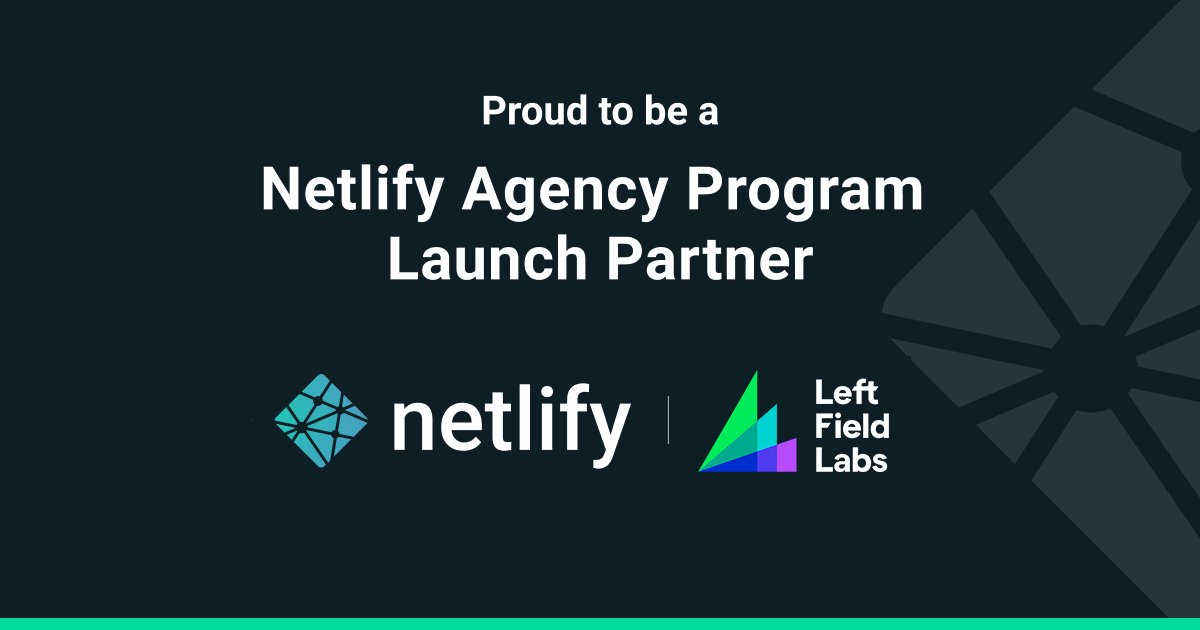 We 💙 <a href="/Netlify/">Netlify</a> and are delighted to be an official launch partner in their Agency Program, helping to build modern #JAMstack websites and web apps for our clients. Follow the link below to read the full announcement!

rb.gy/giyuw7