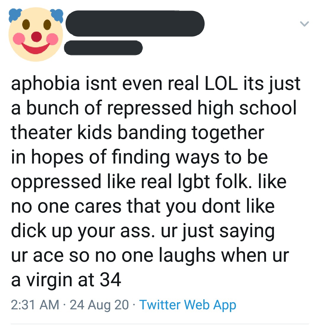 4. Saying people are aspec just because they're ugly or "can't get laid". This is just the homophobic idea that wlw and specifically lesbians are only the way they are because they can't get men.