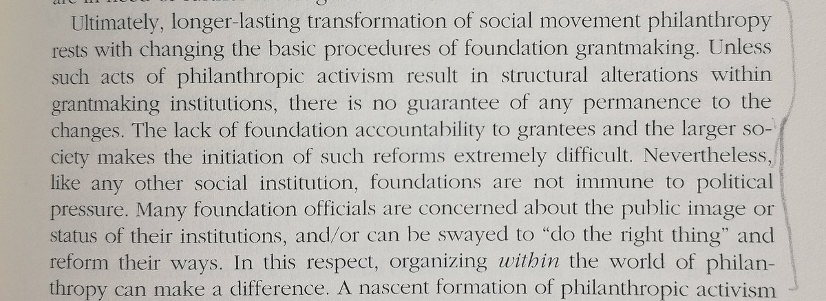 But then also a powerful point re the necessity for foundations & grantmakers themselves to change in structure/practice if there is to be any fundamental shift in the dynamic when it comes to funding movements:
