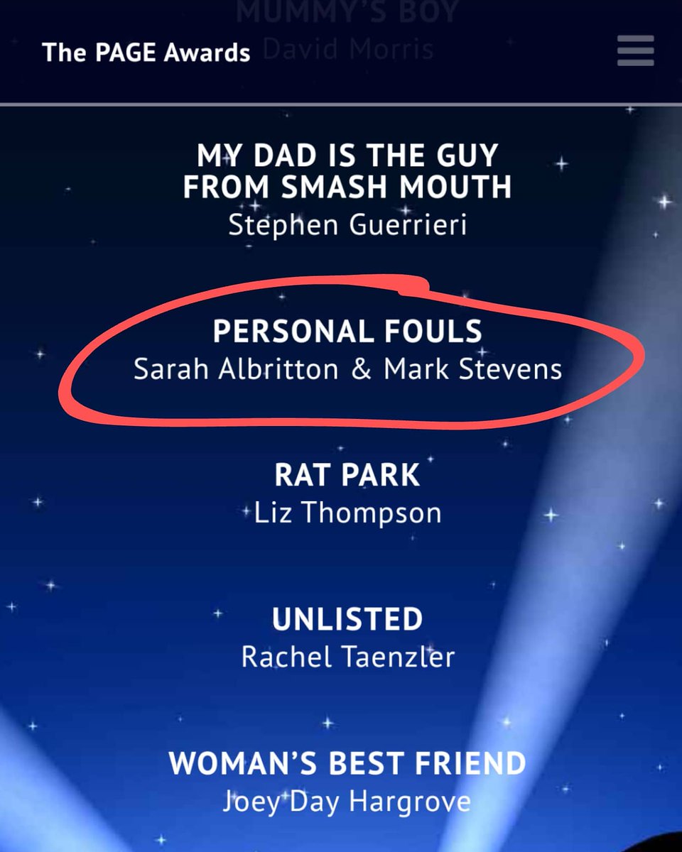 SarahAlbritton's tweet image. Our pilot made the Semi-Finals of the 2020 Page International Screenwriting Awards! Can't wait to see what the future holds for @MarkTheShark927 and me! 
@PAGEawards #screenwriting #pilotscript #pageawards