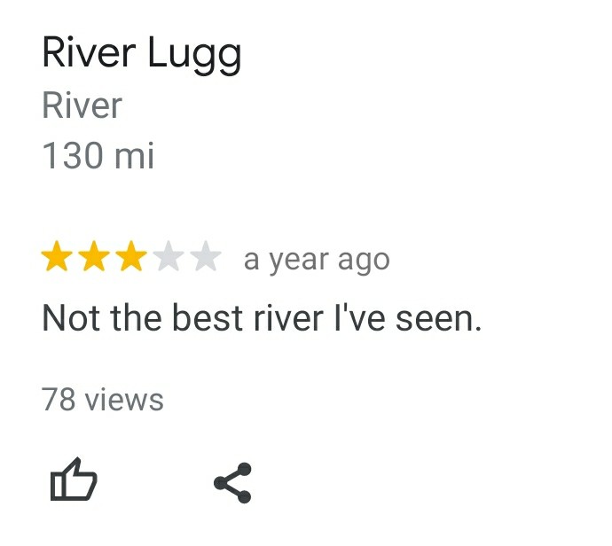 Just checking out river reviews on Google