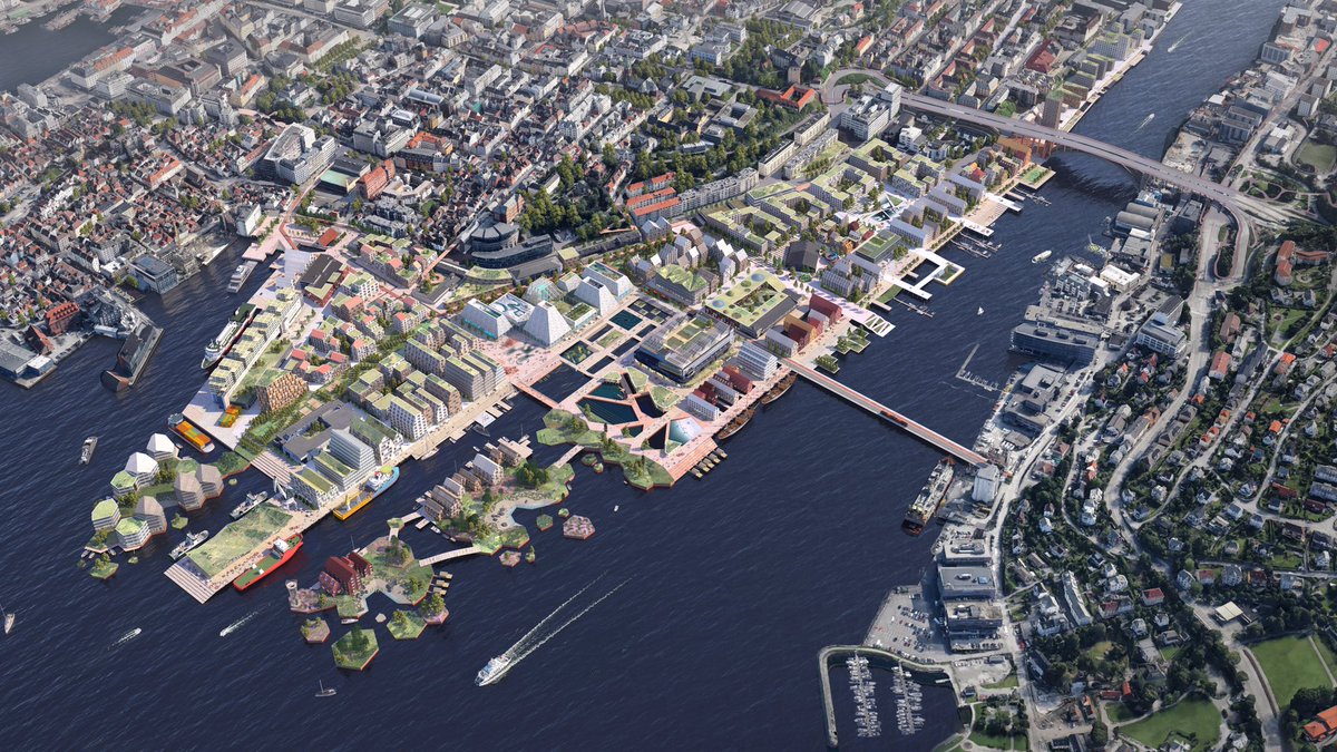 Mad arkitekter + @AsplanViak - masterplan for Dokken in Bergen, Norway, 2020  #urbanism #sustainability #walkability