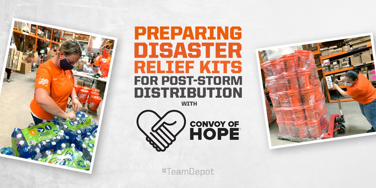 As the Gulf braces for Hurricane Laura’s impact, #TeamDepot is building disaster relief kits to be distributed in partnership with <a href="/ConvoyOfHope/">Convoy of Hope</a>. 

🔗» thd.co/2YyK2C4