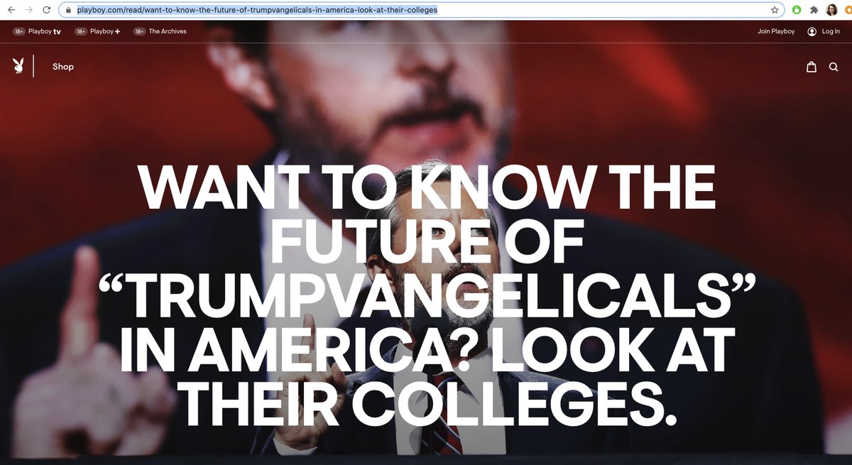 8. Previously, I'd commented on Falwell's love of censorship for  @Playboy, noting that censoring student newspapers is common at evangelical colleges, as is controlling dissent with NDAs. I've come across both in my own original reporting on these schools https://www.playboy.com/read/want-to-know-the-future-of-trumpvangelicals-in-america-look-at-their-colleges