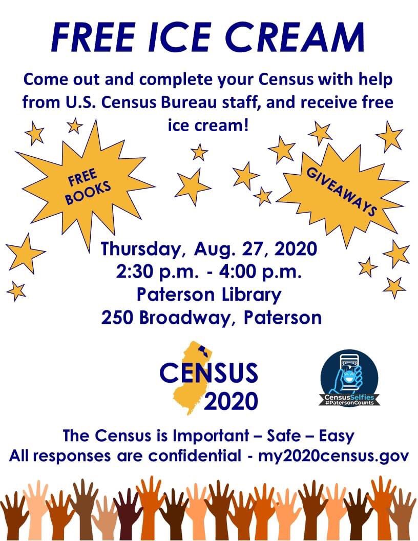 johnwbartlett's tweet photo. THURSDAY the @nj_census2020 truck is back and we’ll be helping you #BeCounted in #Paterson & @Passaic_NJ. Spread the word and stop by!
#35daysleft #HagaseContar #PatersonCounts #GetCounted https://t.co/JaN17b4Kjk