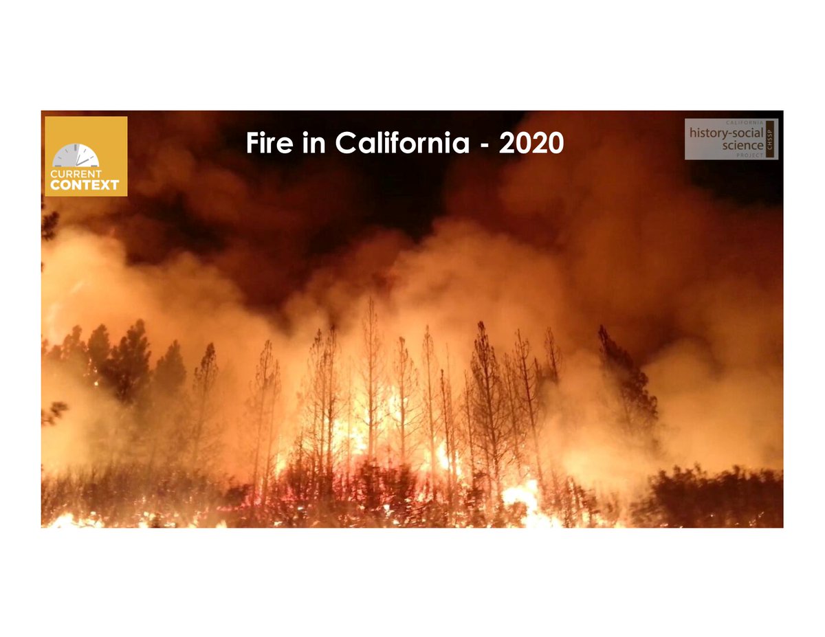 CHSSP_SO's tweet photo. We're sad that our #CaliforniaFires #CurrentContext issue is relevant yet again. Download "Fire in California - 2020" -
https://t.co/Ddxlr9zIwt. @UCLAHGP @UCdiverse @CSMP_Network @UCDLandS @CalGlobalEd @TenStrands @UCBHSSP @CaEdHSS @CADeptEd @SBECalifornia @HCPUCSC1 @CAedchat https://t.co/V1BKuJc29T