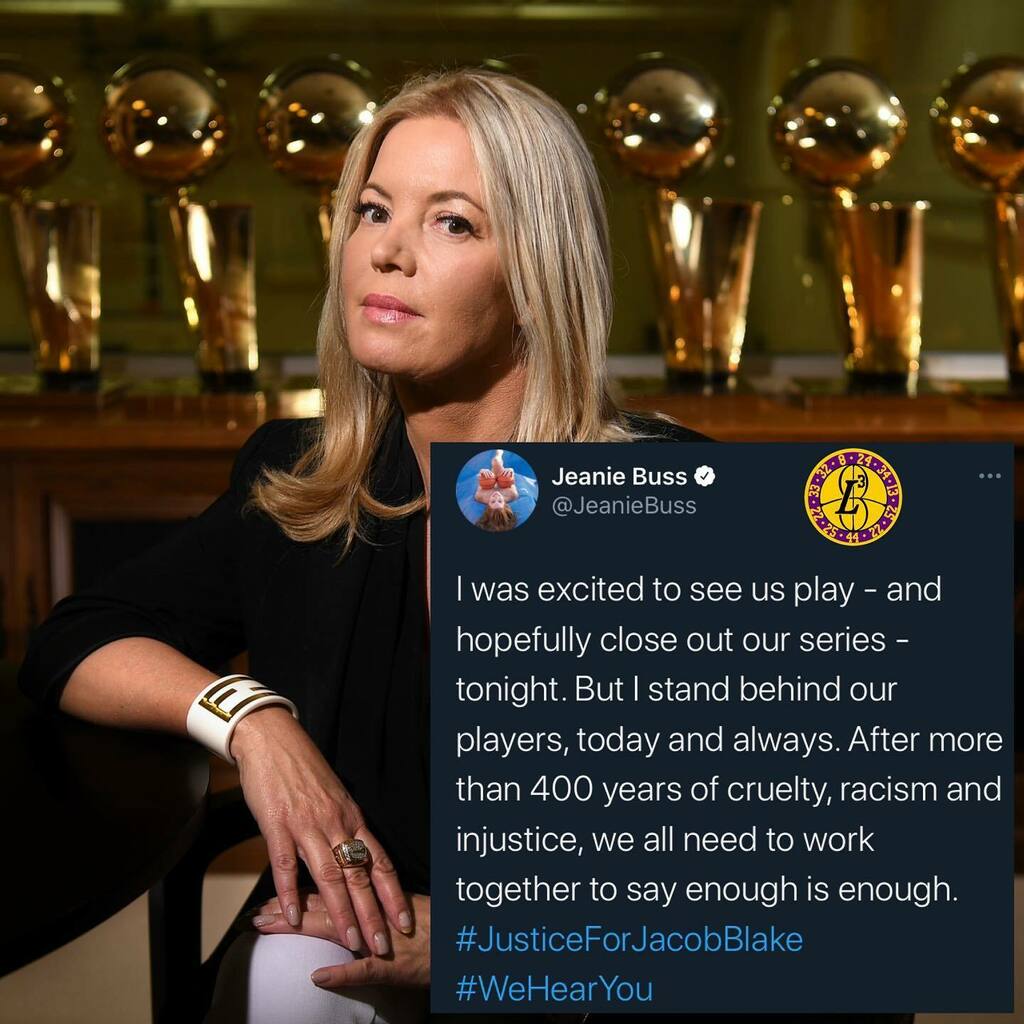 Lakers_L_and_L's tweet image. #Jeaniebuss responds to recent events on social media 

#lakers
#Nbaprotest 

Via: @jeaniebuss 

______________________________

For more Lakers content follow @lakers_legacy_legends 
#lakerslegacylegends instagr.am/p/CEXldZ9Fa3N/