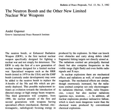 I reported additional findings in this short thread including a 1982 article by Andre Gsponer showing the Reduced Residual Radioactivity (RRR) weapon (aka MRR weapon) was designed to minimize EMP (electromagnetic pulse) as well as radioactivity50/ https://twitter.com/drbairdonline/status/1295064207293992960