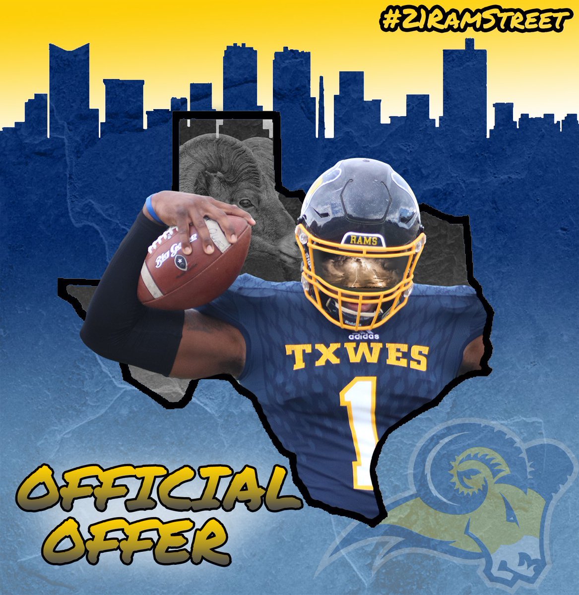 RJE_LII's tweet photo. Blessed to recieve an offical offer from Texas Wesleyan University! Thank you @Coach_ChrisD for the opportunity! #21ramstreet @CoachHGonzales @davidfolse @RecruitLouisian @MandevilleFB https://t.co/YAaHOjL2oo