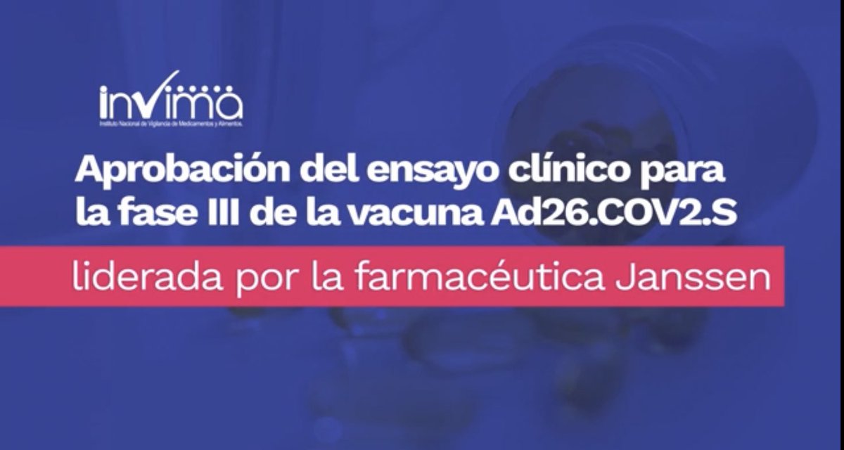 invimacolombia's tweet photo. #InvimaConColombia | Nuestro director @jaldanabula, presenta a los colombianos la buena noticia del inicio de la Fase III de los ensayos clínicos de la vacuna Ad26.COV2.S en nuestro país.
Video completo 👉 https://t.co/OnYaWh2IA8 https://t.co/omxHxBqjCn