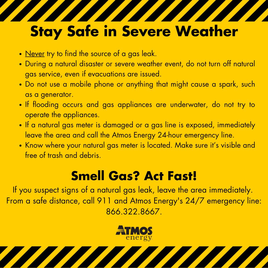 Please take note of this important information from <a href="/atmosenergy/">atmosenergy</a>. To learn more about natural gas safety in severe weather, visit: atmosenergy.com/safety/weather…