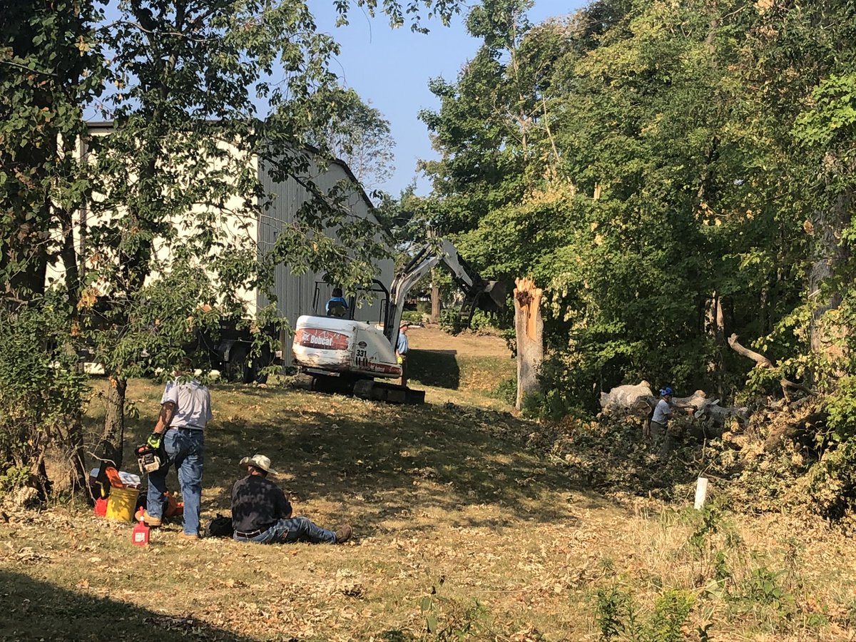 Thank you to International Disaster Relief and Antioch Christian Church for cutting, clearing and hauling loads of debris today. 
#wearegrateful #derecho2020