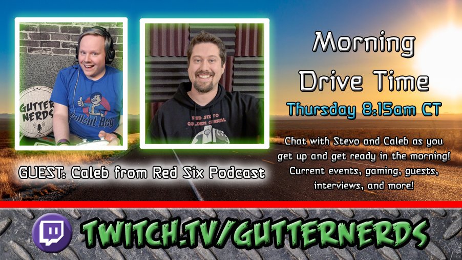 For tomorrow's first half of Morning Drive Time, I've suckered @Red6toGC podcast co-host Caldane into spending some time with me!

I'm sure he's got some red hot takes for us.