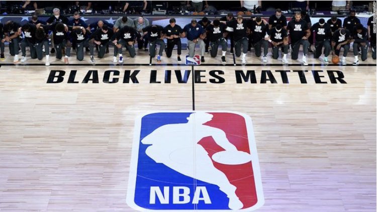 SG_Hardin's tweet photo. Four years ago, Colin Kaepernick took a knee for the first time. Today, NBA players collectively boycotted playoff games. This is what it’s all about. Sacrifice. I’m proud these players are standing when #JacobBlake and so many others can’t. #BlackLivesMatter #MoreThanAnAthlete https://t.co/hYZiYyckbU