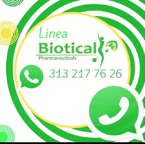 BioticalP's tweet photo. Lista la línea WhatsApp  Biotical para recibir sus pedidos y solucionar inquietudes para adquirir nuestros productos ! https://t.co/qRlbBOdEgg