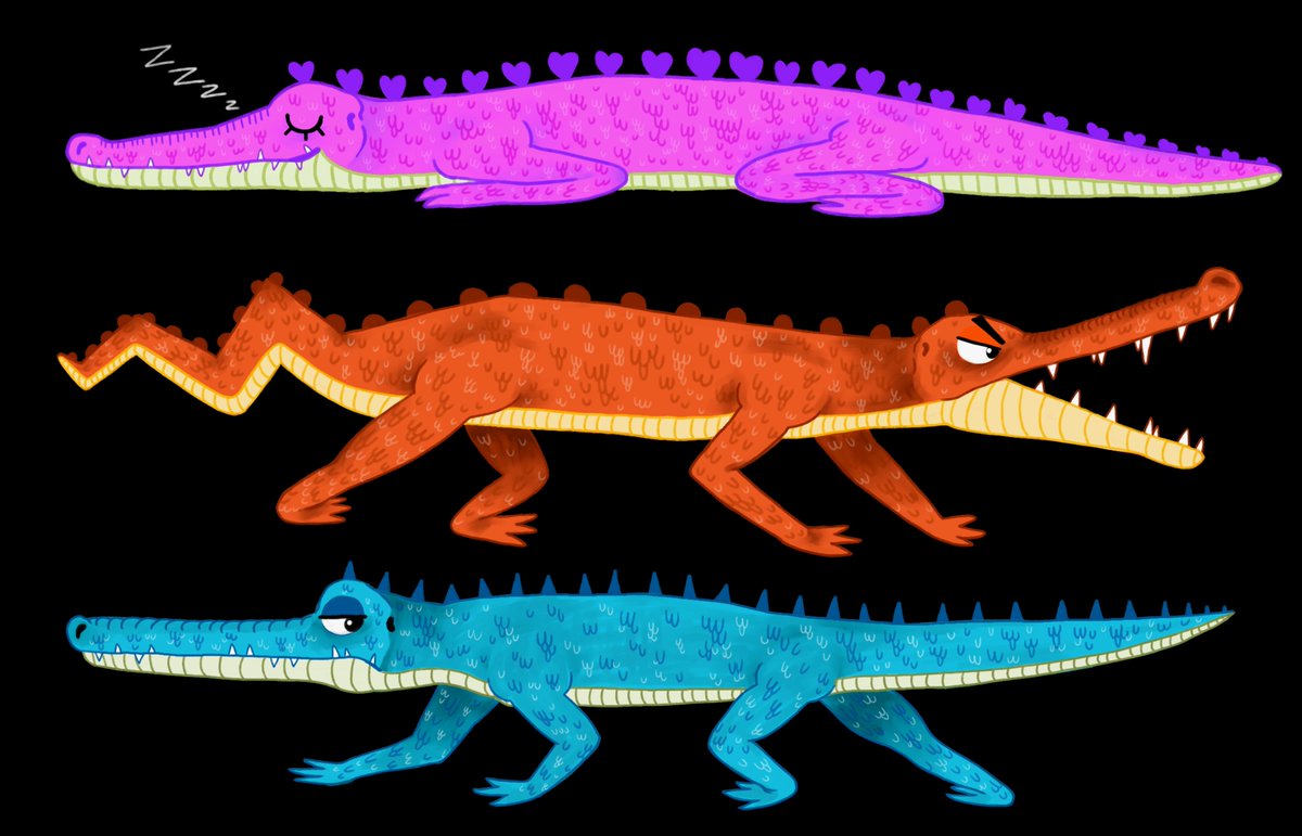 ArtsyRigatoni's tweet photo. Here are some colorful crocs for your amusement!🐊#art #animaldesigns https://t.co/tswIRuoVhV