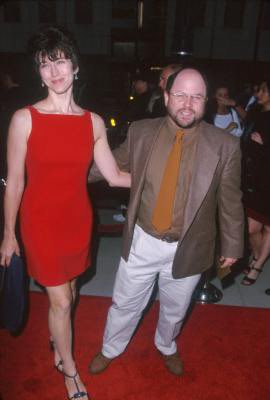 bugposting's tweet photo. feeling stressed...time to look at pictures of Jason Alexander and his tall wife https://t.co/OdRBP0V3AD